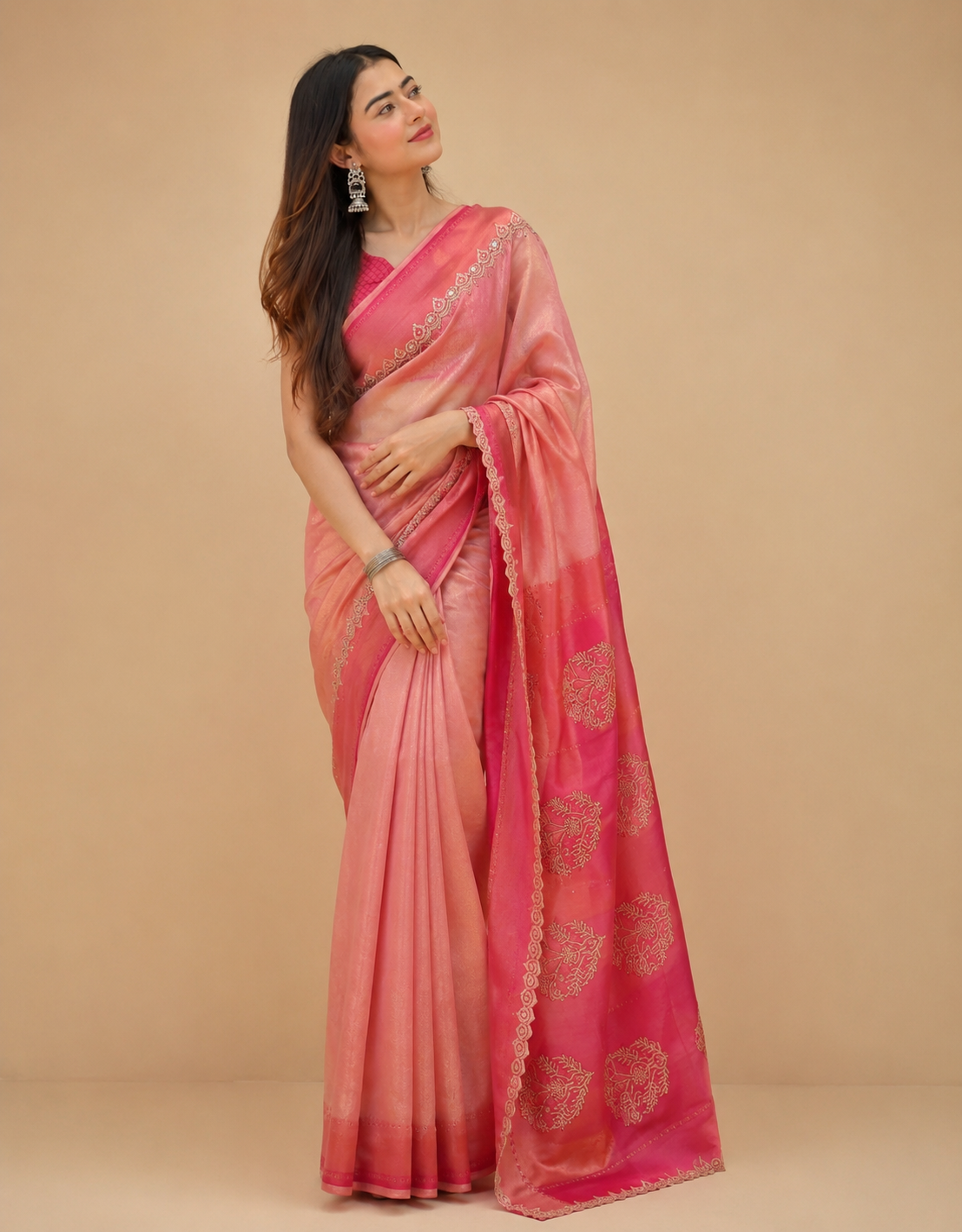 Designer Pink Saree | Modern Elegance Meets Tradition